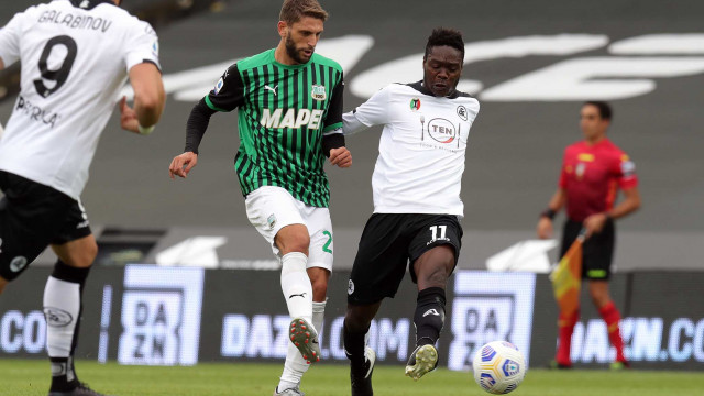 SPEZIA - SASSUOLO 27-09-2020 EMMANUEL GYASI E BERARDI TASSONE/SILPRESS