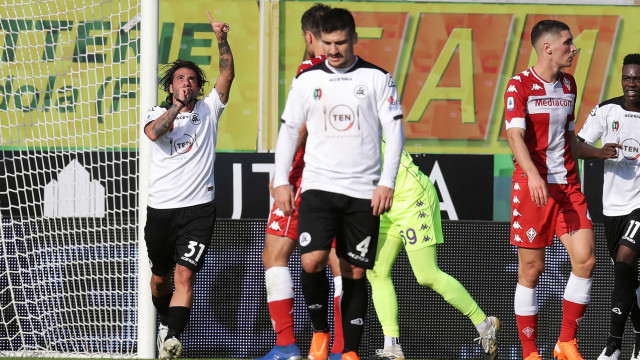 SPEZIA - FIORENTINA 18-10-2020 ESULTANZA DI DANIELE VERDE. TASSONE/SILPRESS