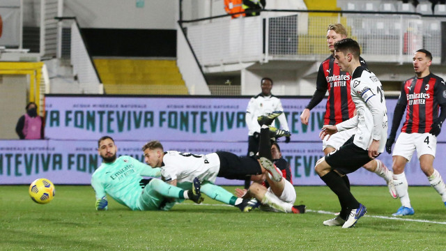 SPEZIA-MILAN 13-02-2021 GOL DI MAGGIORE, TASSONE/SILPRESS