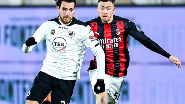 SPEZIA-MILAN 13-02-2021NSimone Bastoni-Alexis Jesse Saelemaekers. TASSONE/SILPRESS