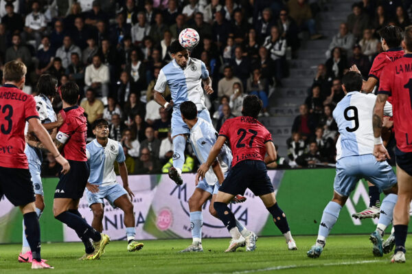 Mp La Spezia 10/10/2026 - campionato di calcio serie C / Spezia-Gubbio / foto Matteo Papini/Image Sport nella foto: gol Riccardo Sganzerla