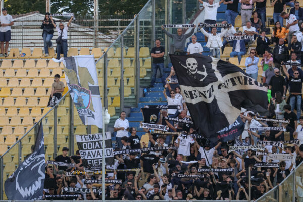 Spezia's supporters  during  Parma Calcio vs Spezia Calcio, Italian football Coppa Italia match in Parma, Italy, September 24 2025
